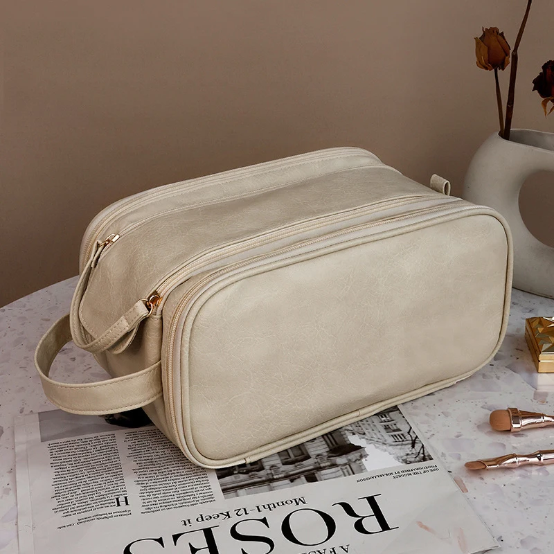 Multifunctional Makeup Bag For Women PU Leather Large Capacity Portable Double Zipper Travel Makeup Brush Toiletries Storage Bag
Multifunctional Makeup Bag For Women PU Leather Large Capacity Portable Double Zipper Travel Makeup Brush Toiletries Storage Bag