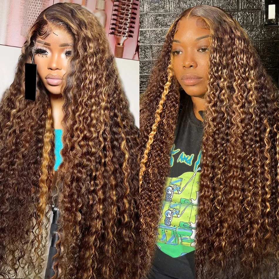 30 Inch Highlight Ombre Lace Frontal Wig Curly Human Hair Wigs Pre Plucked 4/27 Colored 13x4 Deep Wave Lace Front Wig For Women
30 Inch Highlight Ombre Lace Frontal Wig Curly Human Hair Wigs Pre Plucked 4/27 Colored 13x4 Deep Wave Lace Front Wig For Women