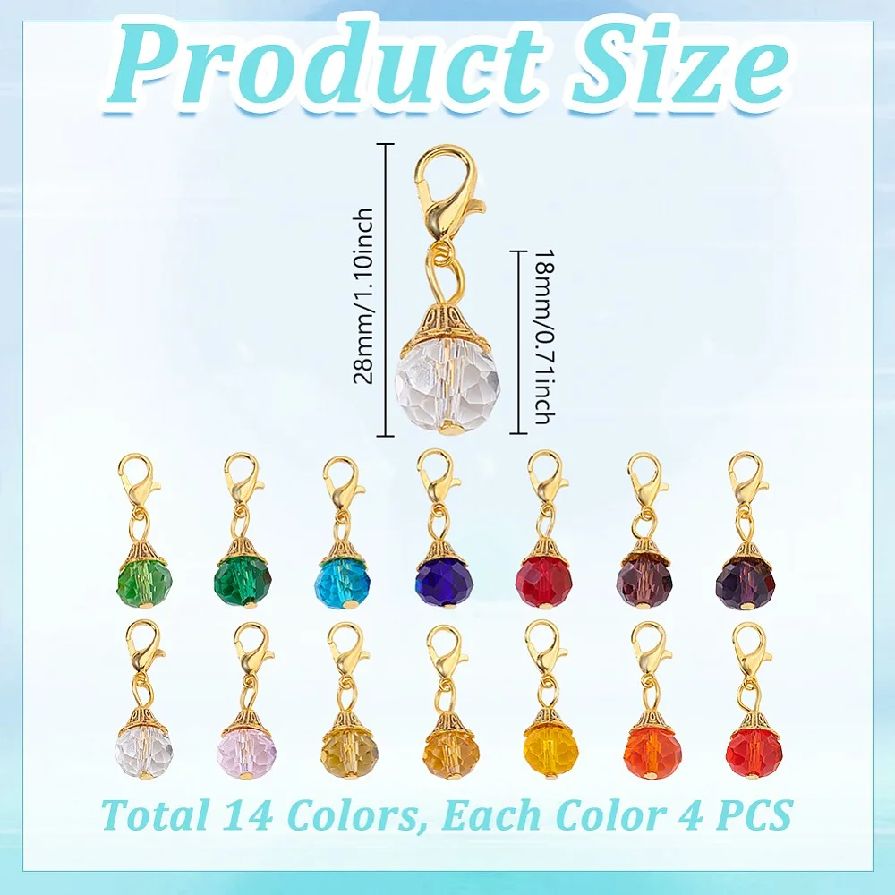 56Pcs 4 Color Glass Pendant Decorations Teardrop with Alloy Lobster Claw Clasps Mixed Color 28mm 4pcs/color
56Pcs 4 Color Glass Pendant Decorations Teardrop with Alloy Lobster Claw Clasps Mixed Color 28mm 4pcs/color