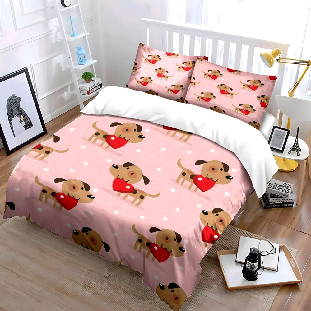 Cartoon Dog Valentine's Set Multiple sizes kid's and adults' bedroom Exquisite 3PC bedding set, gift
Cartoon Dog Valentine's Set Multiple sizes kid's and adults' bedroom Exquisite 3PC bedding set, gift