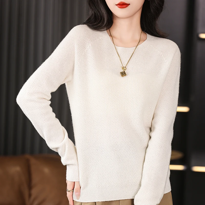Women's Solid Color Knit Sweater, Loose Fit Slimming Long Sleeve Round Neck Pullover, Soft Comfortable Casual Chunky Knitwear fo
Women's Solid Color Knit Sweater, Loose Fit Slimming Long Sleeve Round Neck Pullover, Soft Comfortable Casual Chunky Knitwear fo