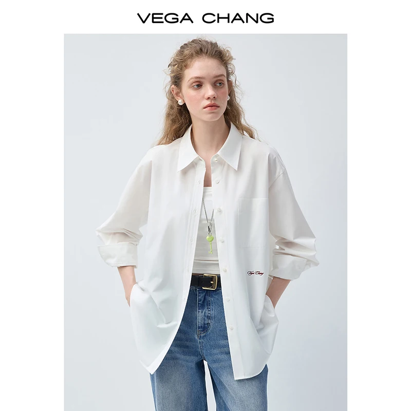 Vega Chang Spring and Autumn New Women's Shirt with Color-Block Embroidered Letters Commuting Top
Vega Chang Spring and Autumn New Women's Shirt with Color-Block Embroidered Letters Commuting Top
