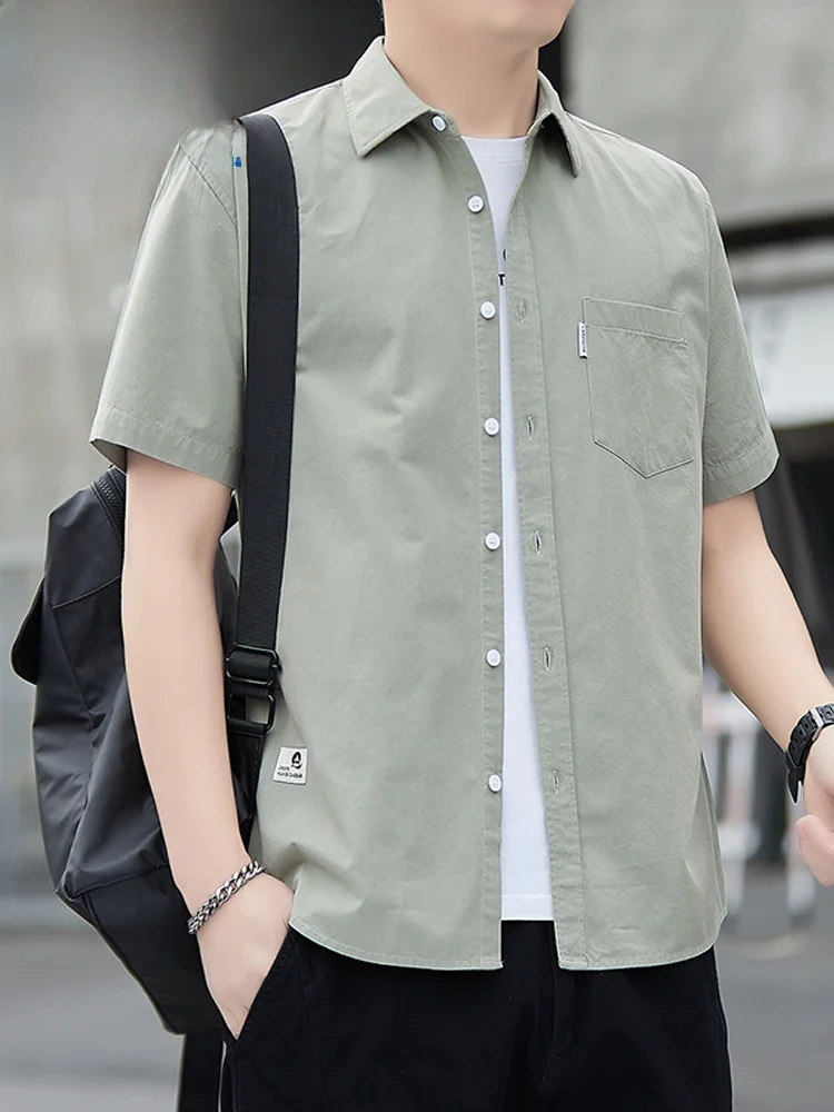 Мужская летняя модная рубашка-поло Slim Fit из чистого хлопка с коротким рукавом, в корейском стиле, повседневная, немнущаяся, не требующая глажки, на пуговицах
Мужская летняя модная рубашка-поло Slim Fit из чистого хлопка с коротким рукавом, в корейском стиле, повседневная, немнущаяся, не требующая глажки, на пуговицах