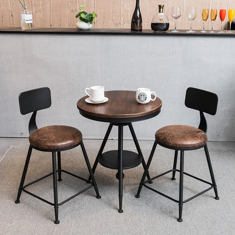 Retro solid wood milk tea shop negotiates table and chair combination simple wrought iron balcony small round
Retro solid wood milk tea shop negotiates table and chair combination simple wrought iron balcony small round