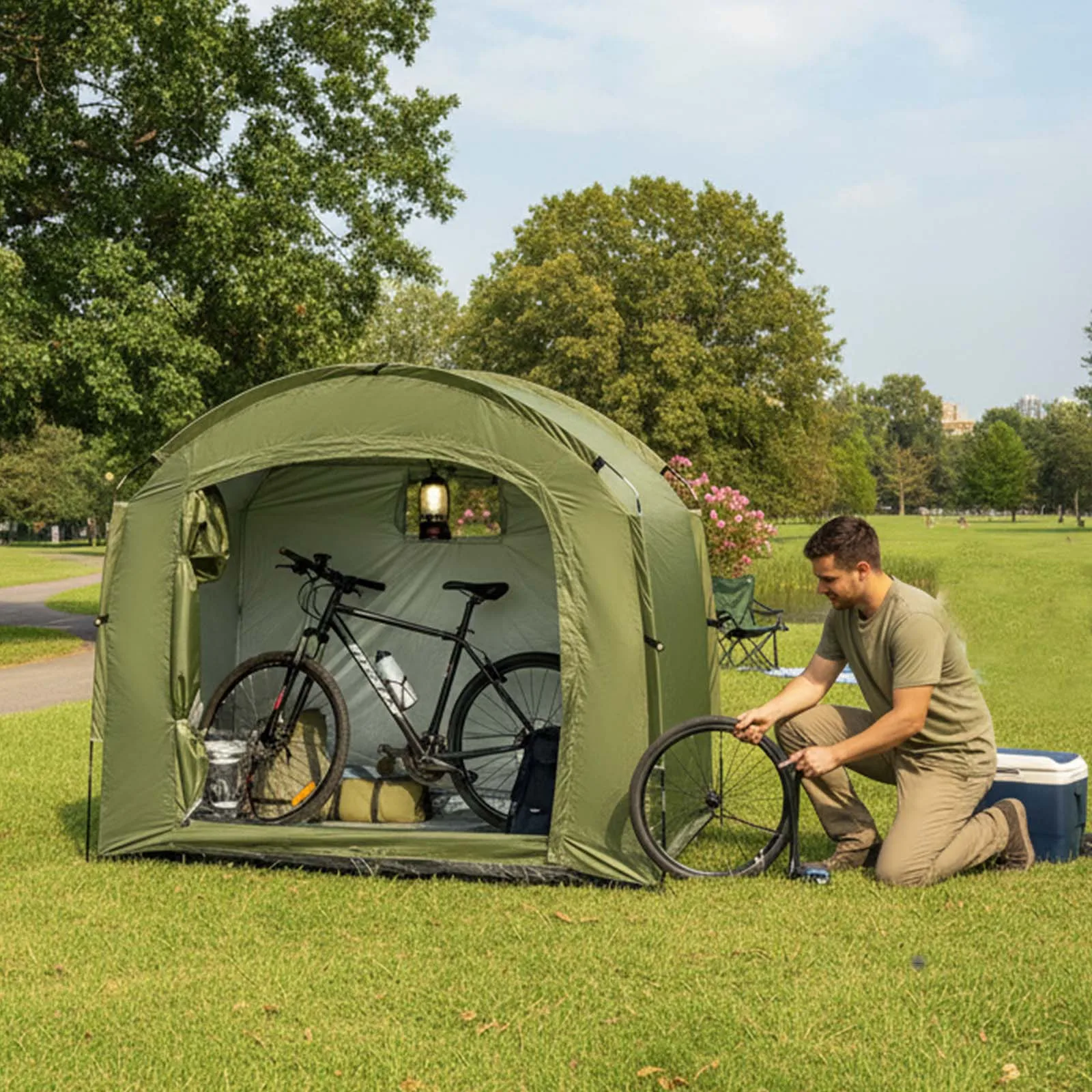 Portable Outdoor Bike Shelter Tent with Thickened Oxford Cloth Personal Protection Canopy for Travel Hiking And Cycling
Portable Outdoor Bike Shelter Tent with Thickened Oxford Cloth Personal Protection Canopy for Travel Hiking And Cycling