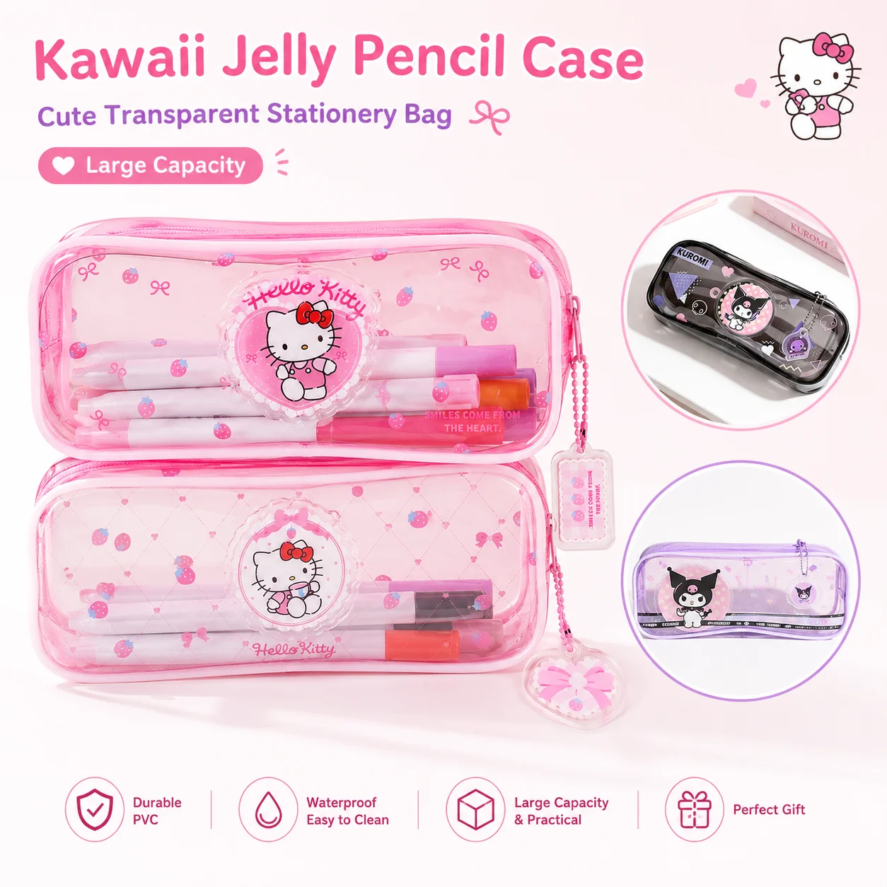 Sanrio Hello Kitty Transparent Back-To-School Large Capacity Pencil Case Cute Girly Student Stationery Pouch New Semester Gift
Sanrio Hello Kitty Transparent Back-To-School Large Capacity Pencil Case Cute Girly Student Stationery Pouch New Semester Gift