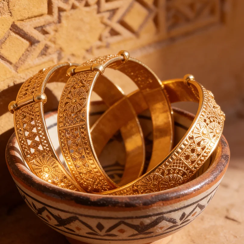 Annayoyo 4Pcs Gold Color Ripple high quality Bangles&Bracelets Women Mother Metal Cuff Bangle Jewelry Bride Birthday Gifts
Annayoyo 4Pcs Gold Color Ripple high quality Bangles&Bracelets Women Mother Metal Cuff Bangle Jewelry Bride Birthday Gifts