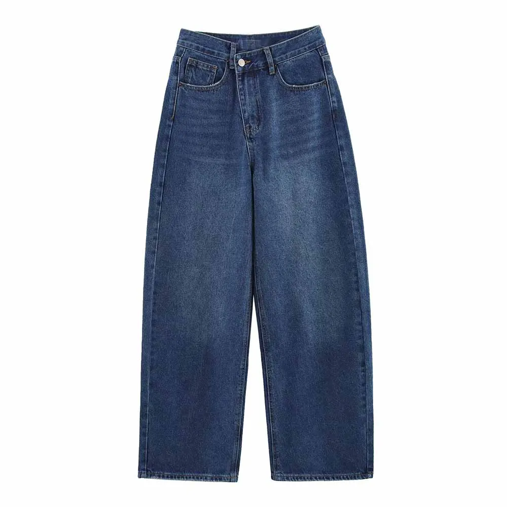 Women's new chic fashion loose basic style solid casual versatile mid waist jeans retro side pocket zipper women's denim pants
Women's new chic fashion loose basic style solid casual versatile mid waist jeans retro side pocket zipper women's denim pants