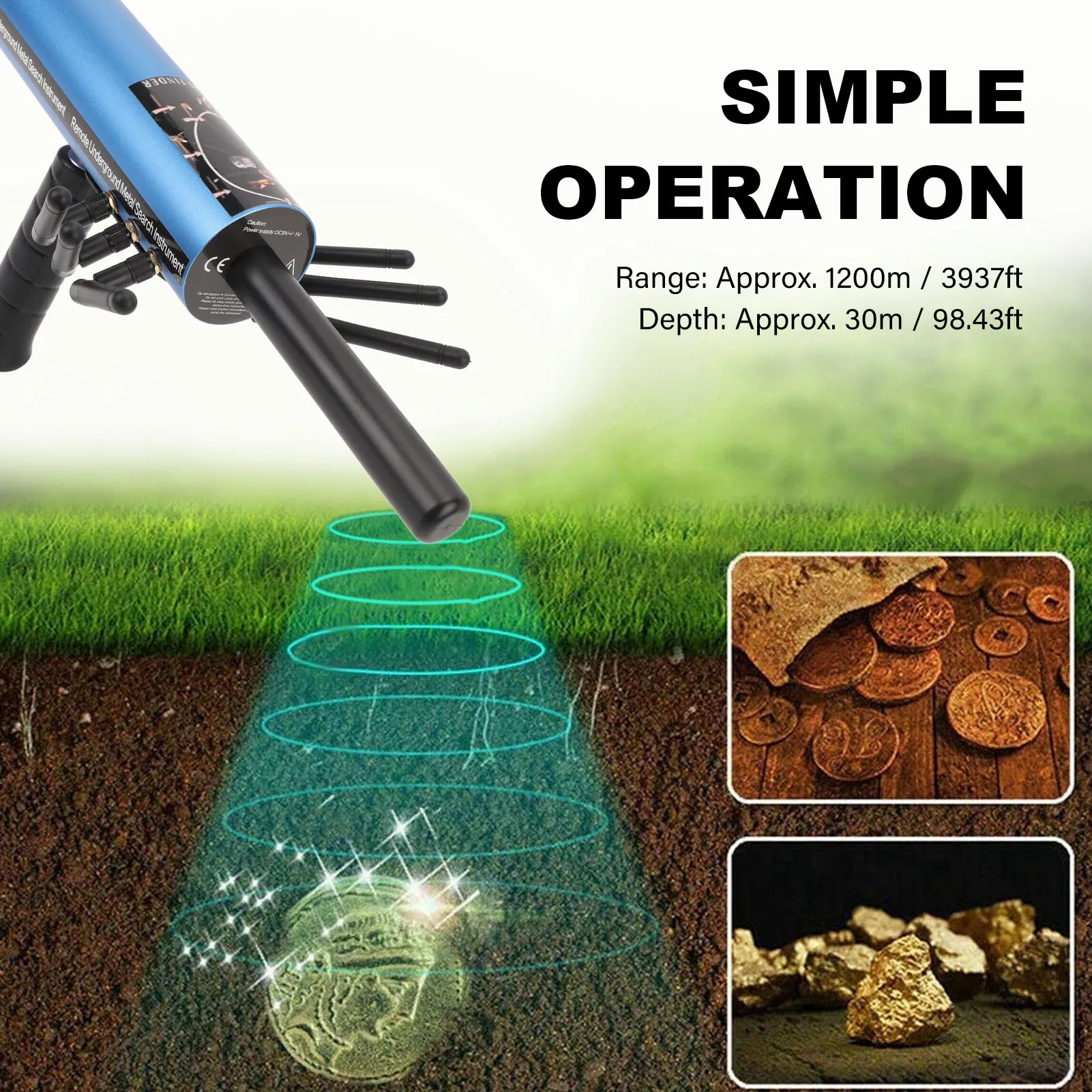 Gold Detector Metal Detector 30m Depth 6 Antenna 1200m Range Sensitive Gold and Silver Detector Metal Locator Metal Detector
Gold Detector Metal Detector 30m Depth 6 Antenna 1200m Range Sensitive Gold and Silver Detector Metal Locator Metal Detector
