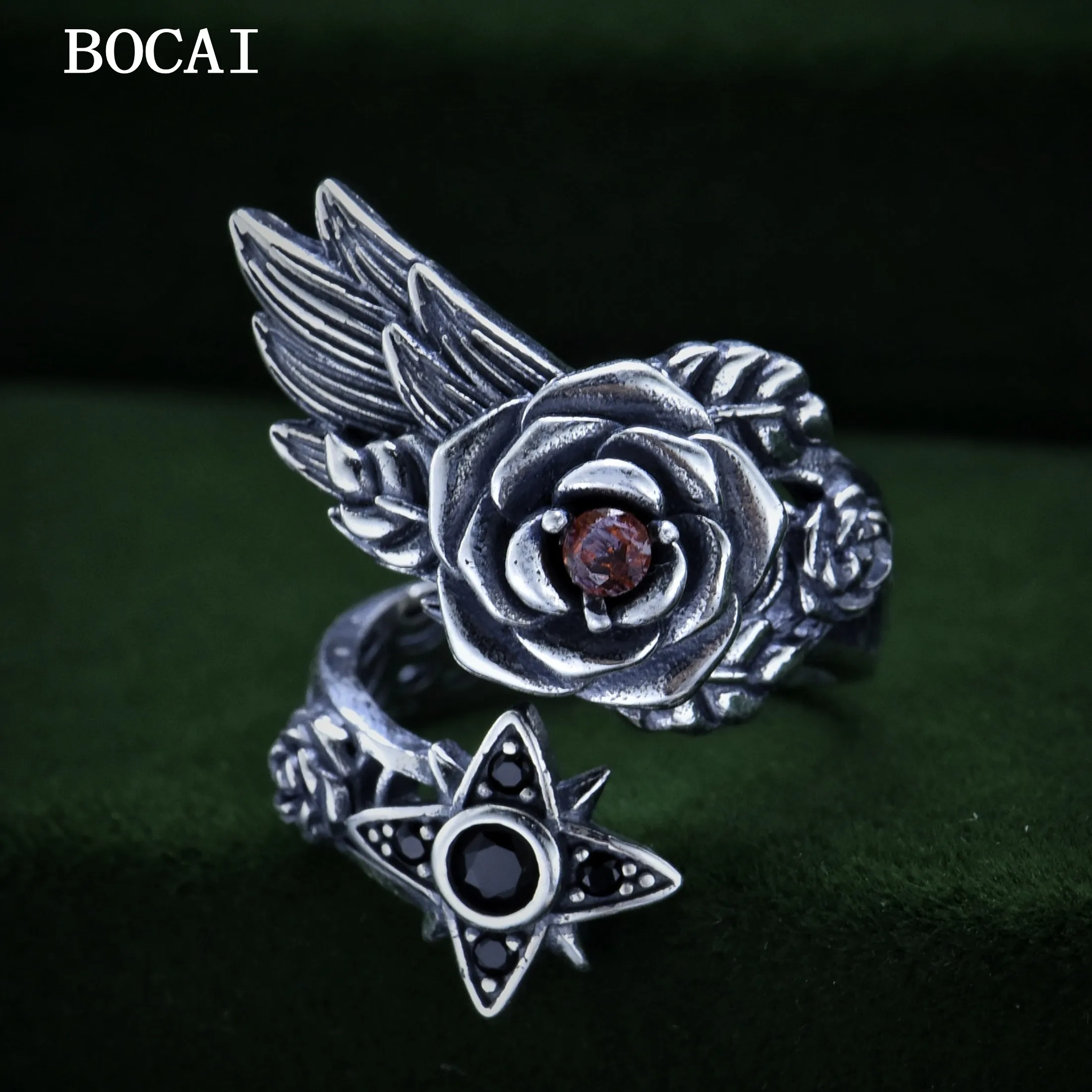 Женское винтажное Открытое кольцо BOCAI, из серебра 925 пробы, с красным цирконием, открытое с розами и камелией, бесплатная доставка
Женское винтажное Открытое кольцо BOCAI, из серебра 925 пробы, с красным цирконием, открытое с розами и камелией, бесплатная доставка