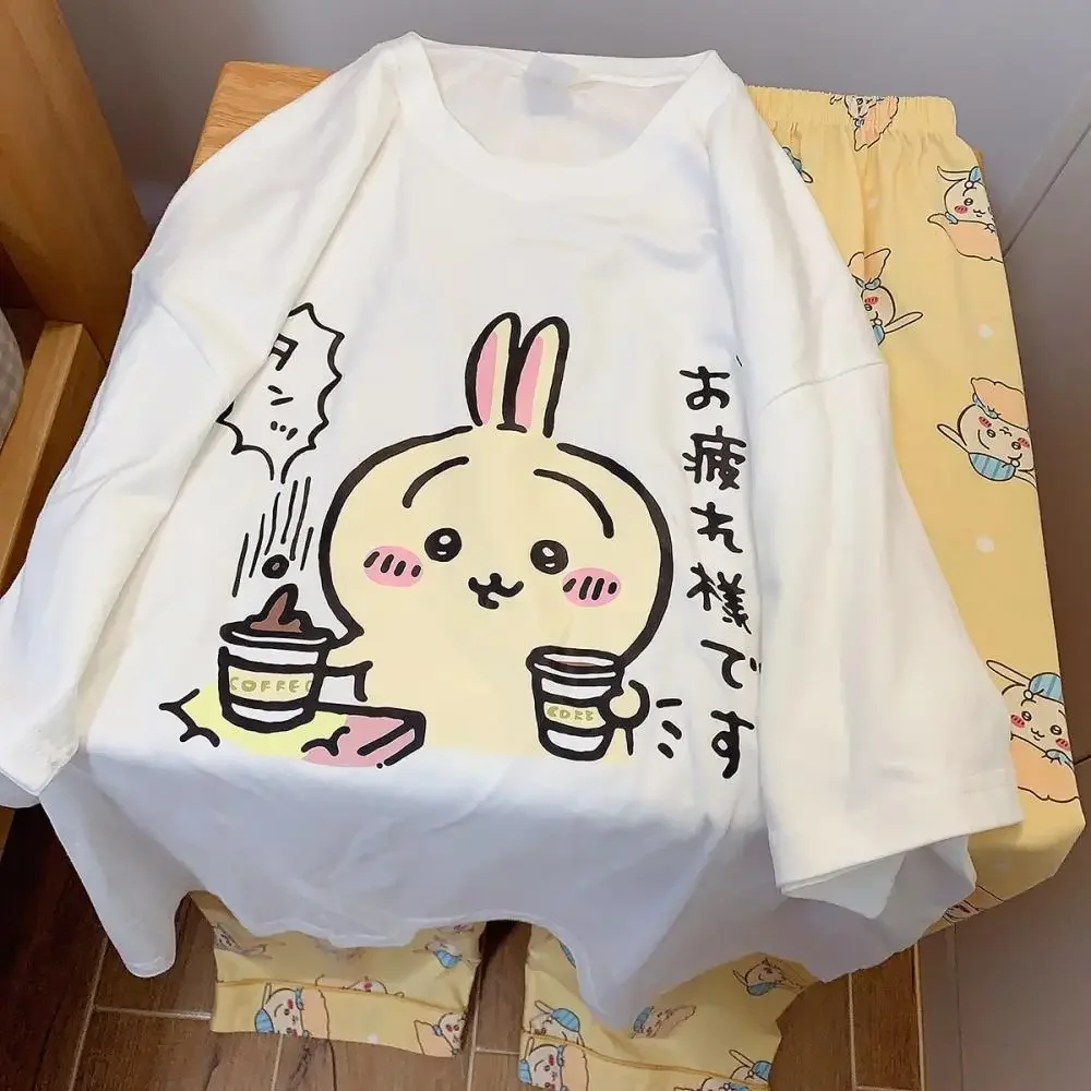Summer Usagi Pure Cotton Pajamas Suit Anime Kawaii Short Sleeved Long Pants Hachiwares Loose Cute Cartoon Girl Home Outfit Gift
Summer Usagi Pure Cotton Pajamas Suit Anime Kawaii Short Sleeved Long Pants Hachiwares Loose Cute Cartoon Girl Home Outfit Gift