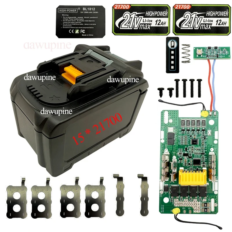 BL1830 Li-ion Battery Case BMS Balance Charging PCBA Circuit Board For Makita 18V Lithium Battery 15X21700 Box Housings BL1812B
BL1830 Li-ion Battery Case BMS Balance Charging PCBA Circuit Board For Makita 18V Lithium Battery 15X21700 Box Housings BL1812B