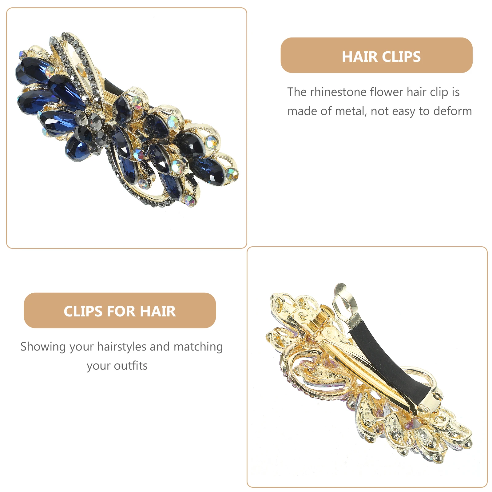 Rhinestone Clips for Women Hair Accessories Styling Thick Hair Barrettes Fashionable Wedding Party 
Rhinestone Clips for Women Hair Accessories Styling Thick Hair Barrettes Fashionable Wedding Party