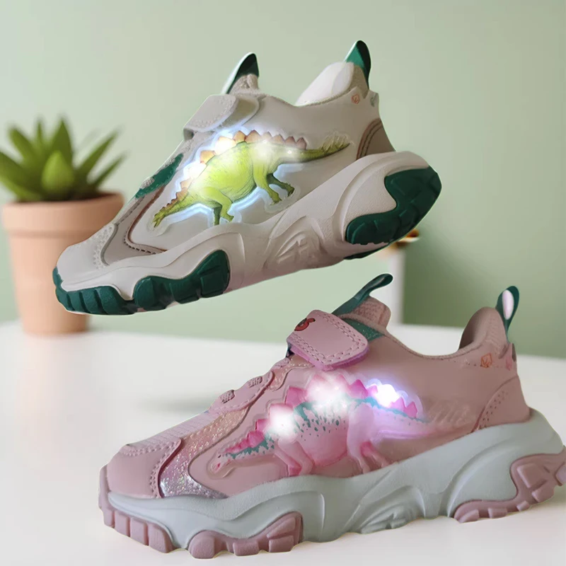 Dilong Children's Spring and Autumn New Products Dinosaur Children's Light-up Running Shoes for Boys
Dilong Children's Spring and Autumn New Products Dinosaur Children's Light-up Running Shoes for Boys