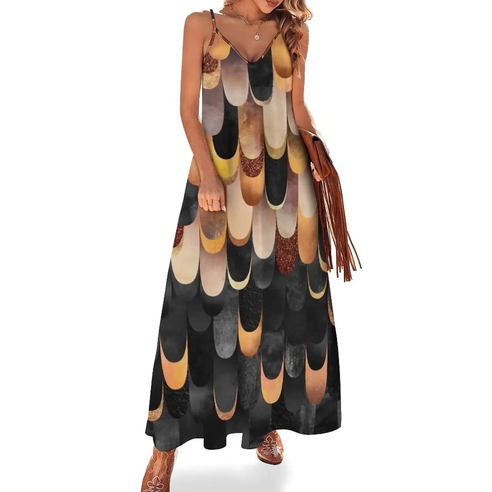 Feathered - Copper and black Sleeveless Dress summer dress women 2025 Aesthetic clothing elegant party dress for women 2025
Feathered - Copper and black Sleeveless Dress summer dress women 2025 Aesthetic clothing elegant party dress for women 2025