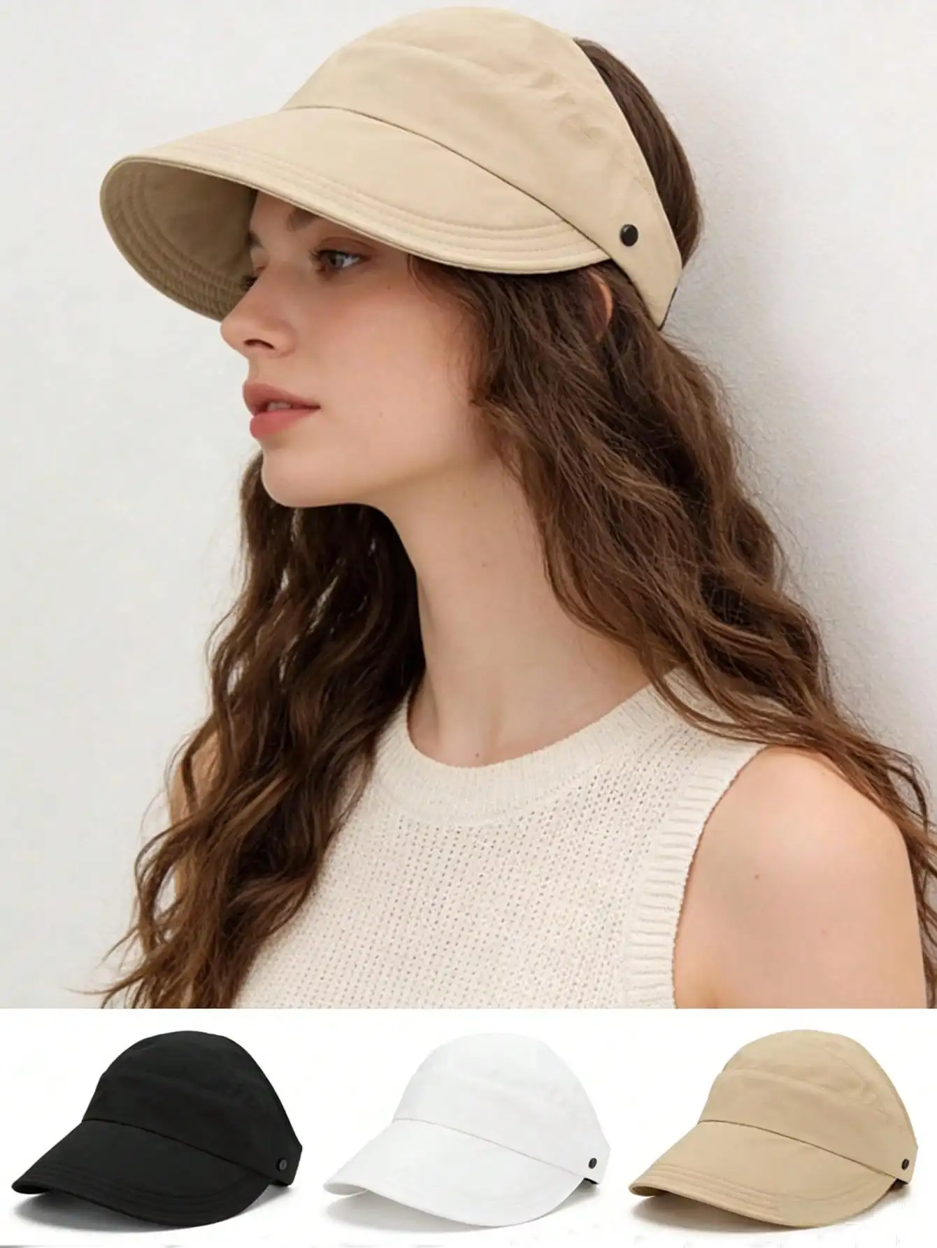 Women's Summer Large Brim Sun Hat, With UV Protection, Face Shielding, Outdoor Cycling, Anti-Flip, Foldable Design, Top Mesh For Ponytail Ventilation
Women's Summer Large Brim Sun Hat, With UV Protection, Face Shielding, Outdoor Cycling, Anti-Flip, Foldable Design, Top Mesh For Ponytail Ventilation