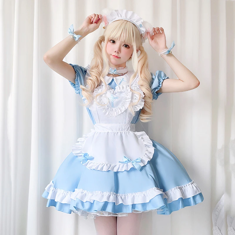 Azure Wonderland Maid Set Sky Blue Tiered Lolita Dress Kawaii Apron Alice Inspired Costume for Anime Tea Party Cosplay Halloween
Azure Wonderland Maid Set Sky Blue Tiered Lolita Dress Kawaii Apron Alice Inspired Costume for Anime Tea Party Cosplay Halloween
