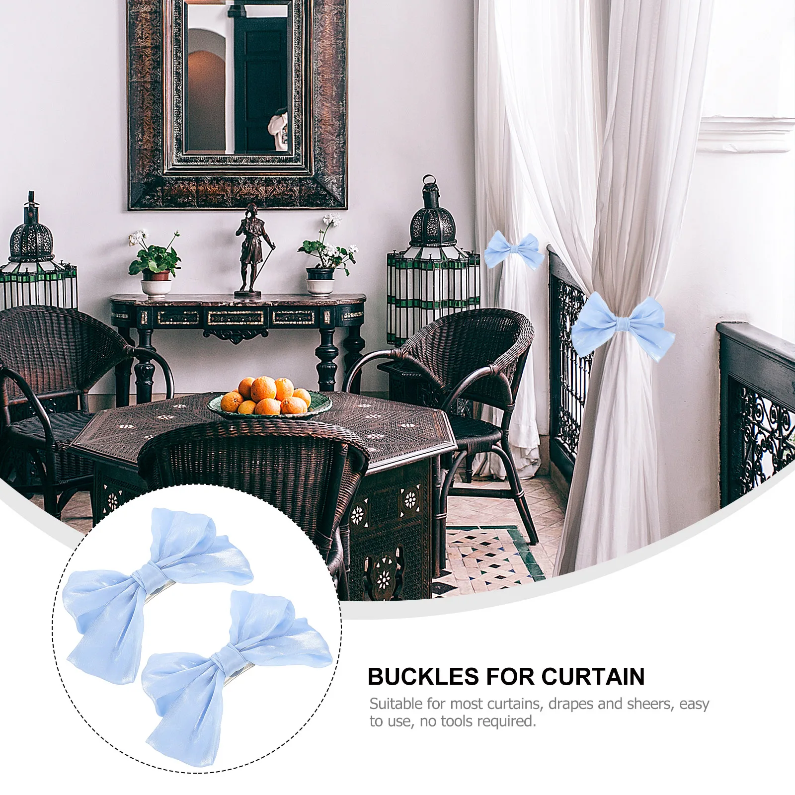 2Pcs Bow Curtain Tieback Home Decor Clips Easy Install No Tools Required Bow Curtain Tieback Drape Holder
2Pcs Bow Curtain Tieback Home Decor Clips Easy Install No Tools Required Bow Curtain Tieback Drape Holder