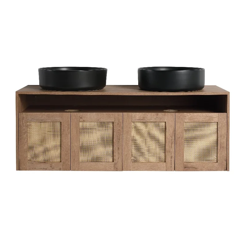 48" Bathroom Vanity with Black Ceramic Art Sink, 4-Soft Close Door, Float Mounting Design, Plywood (KD-Packing)
48" Bathroom Vanity with Black Ceramic Art Sink, 4-Soft Close Door, Float Mounting Design, Plywood (KD-Packing)