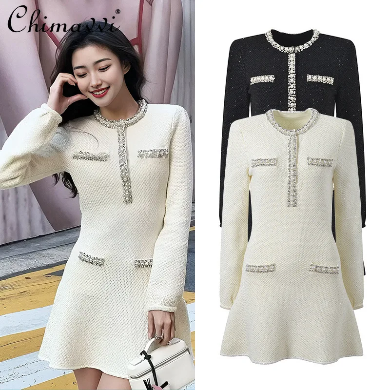 French Light Luxury Heavy Diamond Fishtail Dress Women Winter New High-end Elegant Fashion Long-sleeved Female Party Short Dress
French Light Luxury Heavy Diamond Fishtail Dress Women Winter New High-end Elegant Fashion Long-sleeved Female Party Short Dress