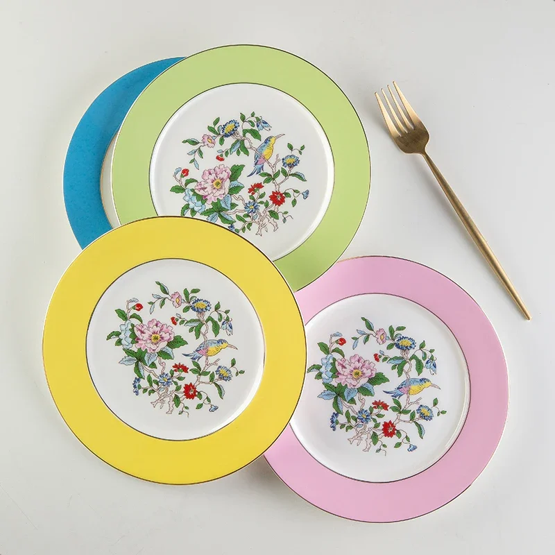 European bone china flower and bird dish Dim sum dish creative household ceramic dish salad dish breakfast dish
European bone china flower and bird dish Dim sum dish creative household ceramic dish salad dish breakfast dish