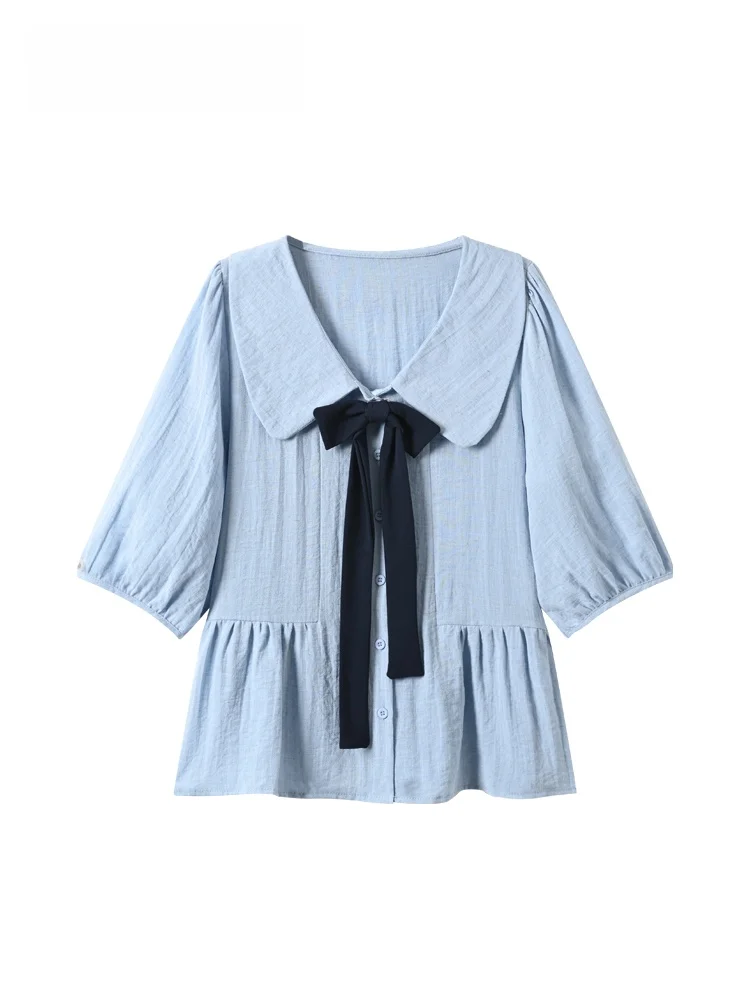 CaraCLUB Unique Doll Collar Short Sleeve Loose Women's Shirt plus Size Sweet Style Summer Fashion Inner Wear
CaraCLUB Unique Doll Collar Short Sleeve Loose Women's Shirt plus Size Sweet Style Summer Fashion Inner Wear