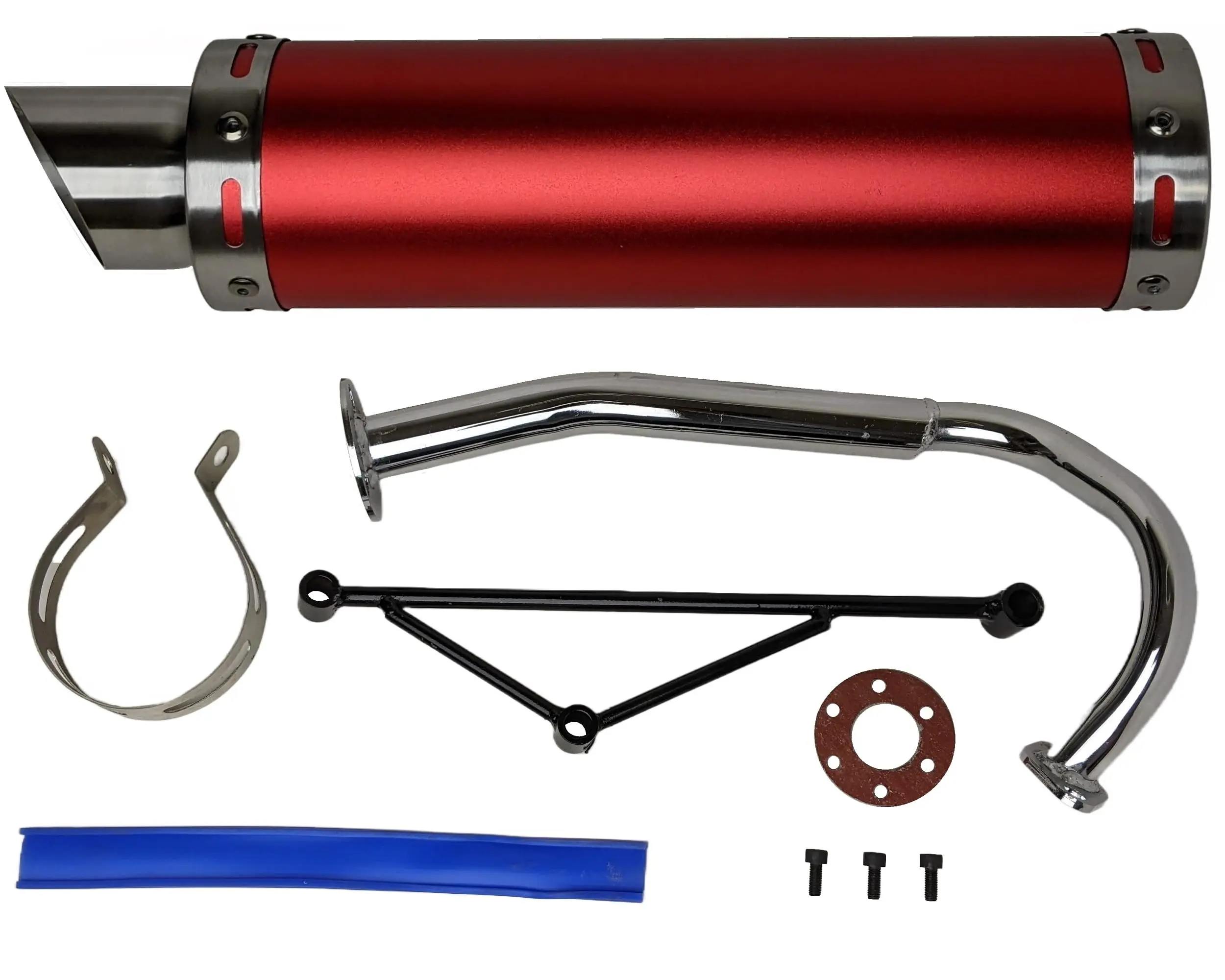 Red Performance Exhaust Muffler Kit For GY6 50cc Scooter Moped 139QMB Engine
Red Performance Exhaust Muffler Kit For GY6 50cc Scooter Moped 139QMB Engine