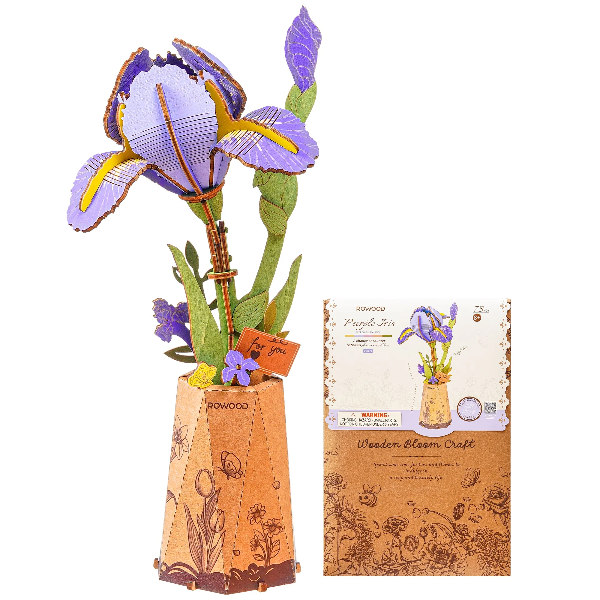 Rolife Wooden 3D Puzzle Purple Iris Artificial Flower DIY Model Building Kit for Bookshelf Decor Valentine's/Mother's Day Gifts
Rolife Wooden 3D Puzzle Purple Iris Artificial Flower DIY Model Building Kit for Bookshelf Decor Valentine's/Mother's Day Gifts