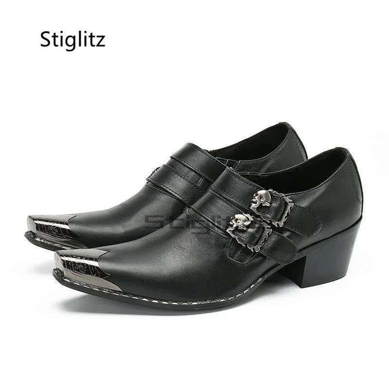 Black Belt Buckle Cow Leather Shoes for Men Shallow Metal Square Toe Sewing Heeled Shoes Business Dress Men's Shoes
Black Belt Buckle Cow Leather Shoes for Men Shallow Metal Square Toe Sewing Heeled Shoes Business Dress Men's Shoes