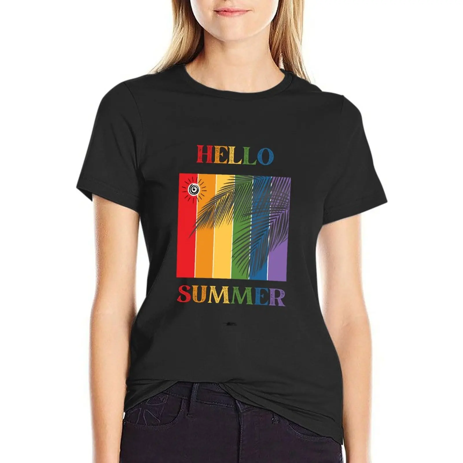 Hello Summer T-shirt korean fashion vintage clothes tops Women
Hello Summer T-shirt korean fashion vintage clothes tops Women