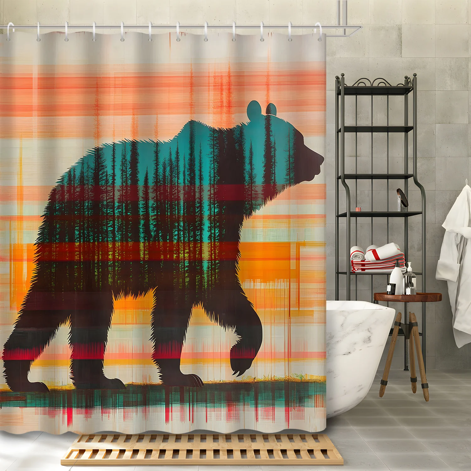 1pc Abstract Animal Brown Bear Forest Background Shower Curtain, Bathroom Decor Shower Curtain with 12 Hooks Included, Bathroom
1pc Abstract Animal Brown Bear Forest Background Shower Curtain, Bathroom Decor Shower Curtain with 12 Hooks Included, Bathroom