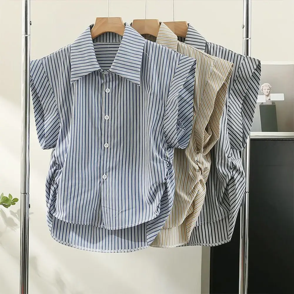 Elegant Patchwork Stripe Blouse Women Simple Loose Polo T Shirt Korean Style Streetwear Sleeveless Shirt Top Summer
Elegant Patchwork Stripe Blouse Women Simple Loose Polo T Shirt Korean Style Streetwear Sleeveless Shirt Top Summer