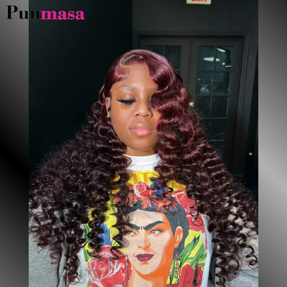 Dark Burgundy Colored 250 Density Peruvian Loose Wave 13x4 13x6 Lace Front Wigs Human Hair Curly Wave 5x5 Closure Wig PrePlucked
Dark Burgundy Colored 250 Density Peruvian Loose Wave 13x4 13x6 Lace Front Wigs Human Hair Curly Wave 5x5 Closure Wig PrePlucked