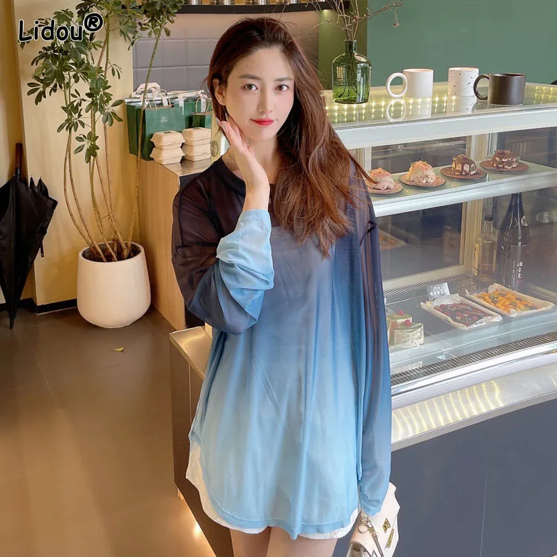 Contrasting Colors Lace-up Hollow Out T-Shirts O-Neck Chiffon Summer Mid-length Women's Clothing All-match Sexy Backless Loose
Contrasting Colors Lace-up Hollow Out T-Shirts O-Neck Chiffon Summer Mid-length Women's Clothing All-match Sexy Backless Loose