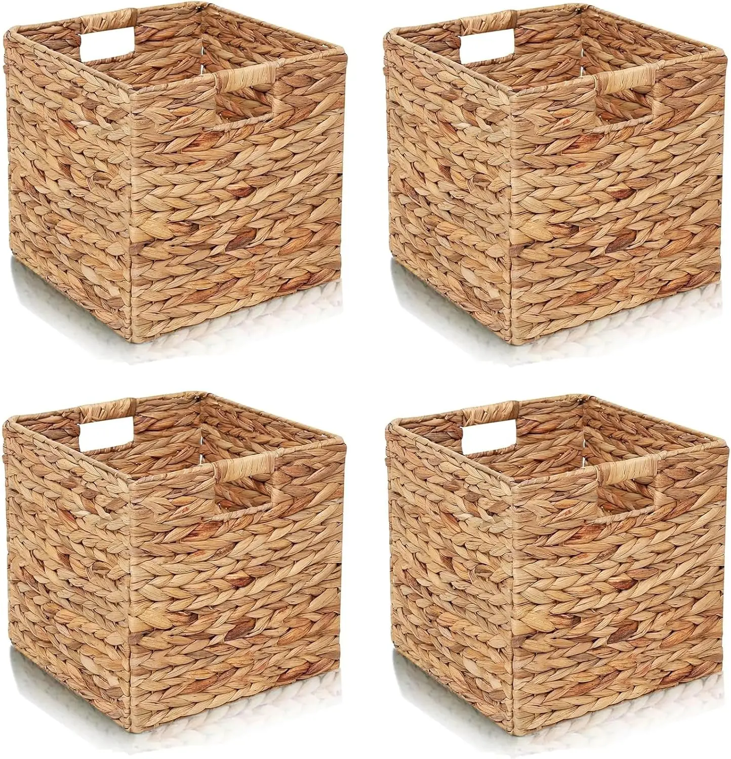4-Pack Foldable Water Hyacinth Storage Baskets, 11.2 Inch Cube for Bathroom, Bedroom, Laundry
4-Pack Foldable Water Hyacinth Storage Baskets, 11.2 Inch Cube for Bathroom, Bedroom, Laundry