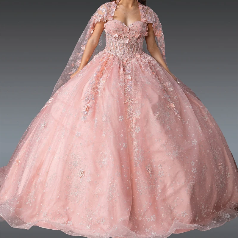 Pink Shiny Quinceanera Dresses Ball Gown Off The Shoulder Applique Lace Beads Tull With Cape Party Birthday Sweet 16 Vestidos 15
Pink Shiny Quinceanera Dresses Ball Gown Off The Shoulder Applique Lace Beads Tull With Cape Party Birthday Sweet 16 Vestidos 15
