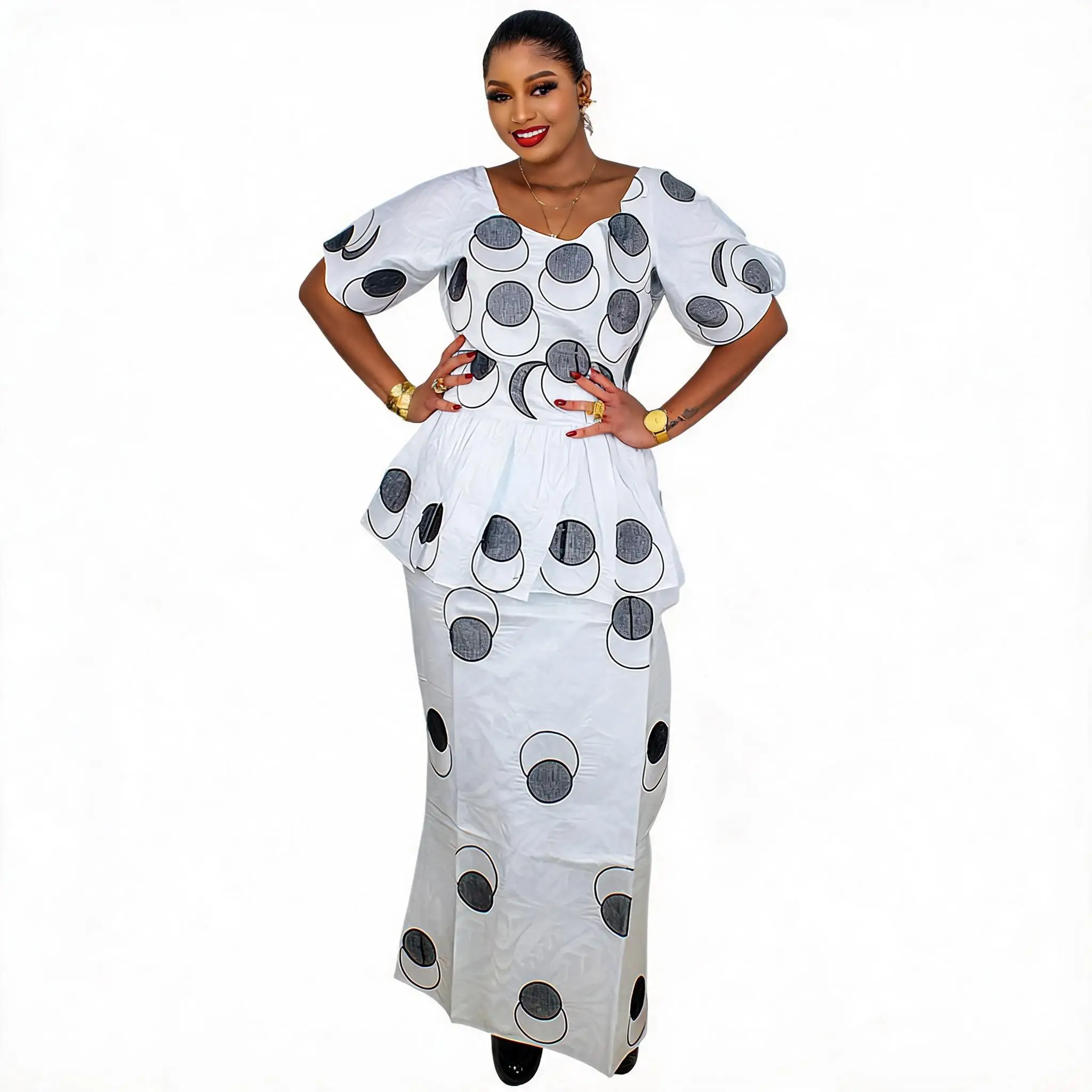 African Dresses For Women Plus Size Bazin Riche Embroidery Design Long Dress With Scarf
African Dresses For Women Plus Size Bazin Riche Embroidery Design Long Dress With Scarf