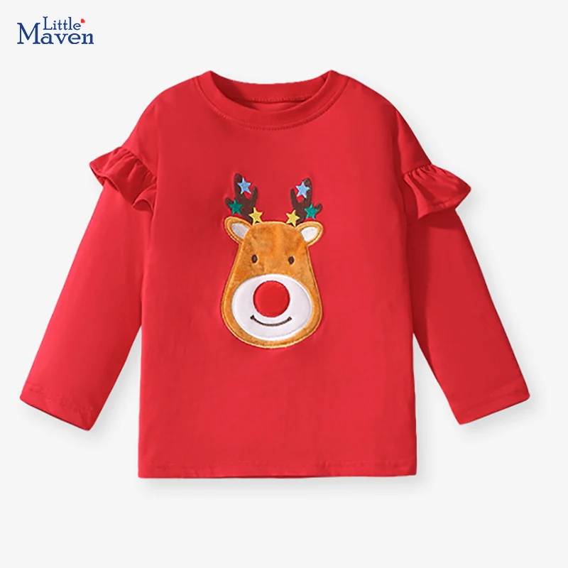 Little Maven Tops Kids Clothes 2024 Autumn Baby Girls Children's Clothing Embroidery Cartoon Christmas Deer T-shirts Cotton
Little Maven Tops Kids Clothes 2024 Autumn Baby Girls Children's Clothing Embroidery Cartoon Christmas Deer T-shirts Cotton