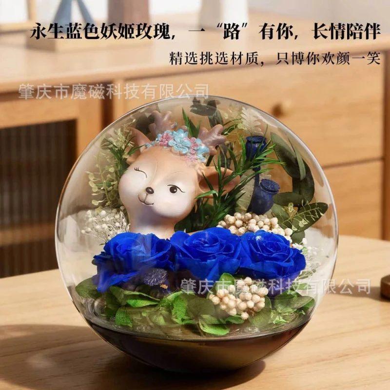 Trendy eternal rose in a glass dome with a deer design, a gift for girls, boys, best friends, weddings, newlyweds, or birthdays,
Trendy eternal rose in a glass dome with a deer design, a gift for girls, boys, best friends, weddings, newlyweds, or birthdays,