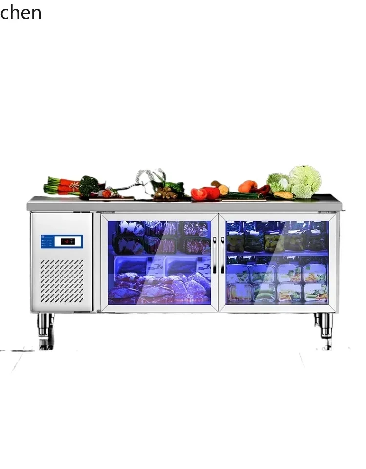 cc26 refrigerated workbench fresh-keeping cabinet milk tea shop blue light freezer glass door freezer commercial refrigerator
cc26 refrigerated workbench fresh-keeping cabinet milk tea shop blue light freezer glass door freezer commercial refrigerator
