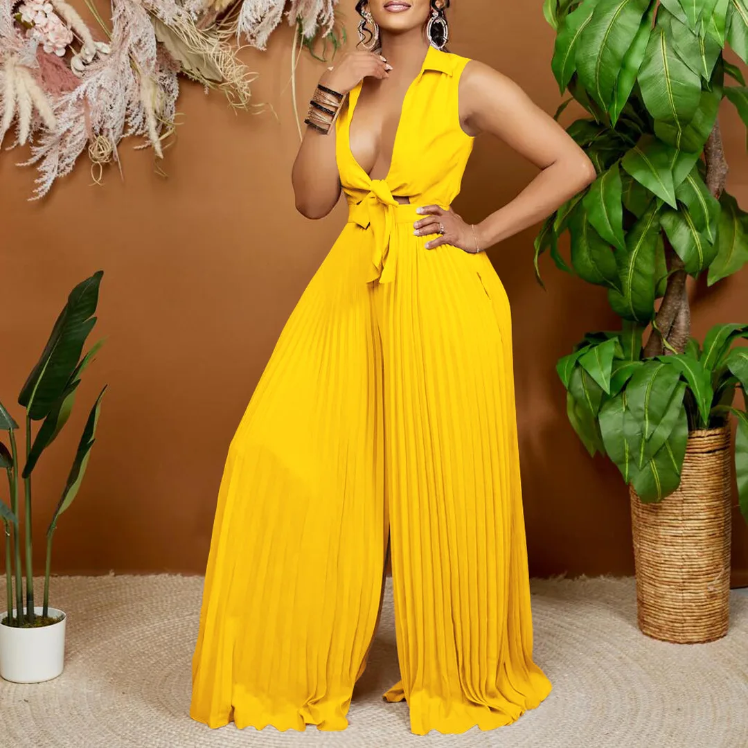 C8533 Women's 2026 Summer New Fashion V-neck Long Sleeve Turn-down Collar Loose Pleated Wide-leg Jumpsuit Prom Party Outfits
C8533 Women's 2026 Summer New Fashion V-neck Long Sleeve Turn-down Collar Loose Pleated Wide-leg Jumpsuit Prom Party Outfits