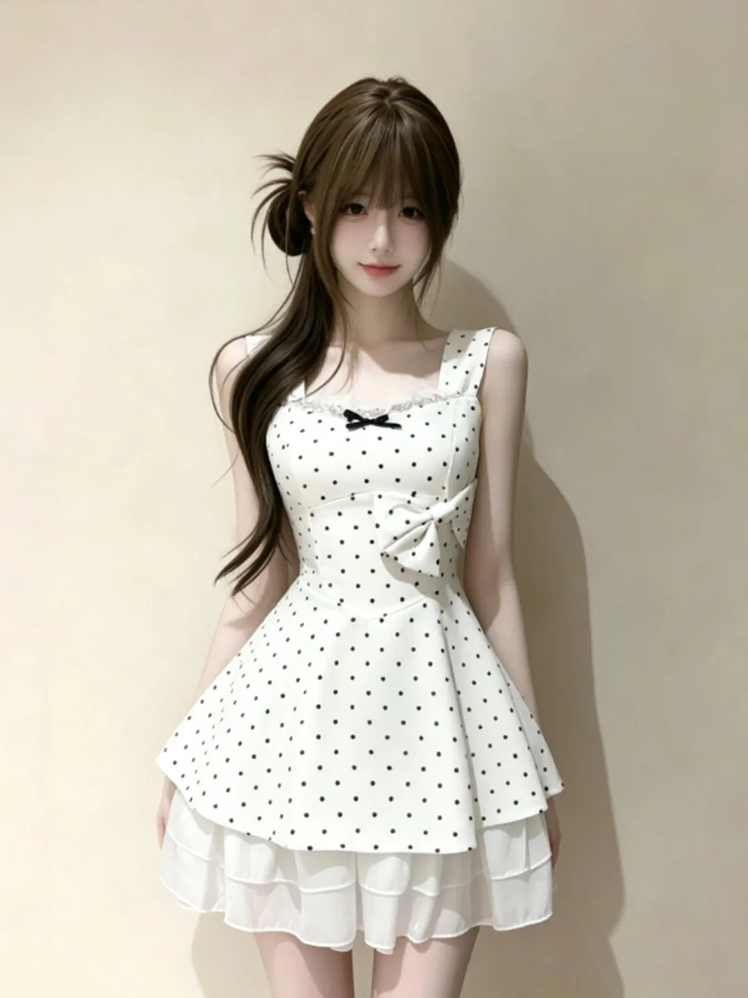 Gentle Korean Style Polka Dot Waist Cinched Puffy Strap Dress Miniature Absolutely Beautiful Summer Dress City Commute Casual...
Gentle Korean Style Polka Dot Waist Cinched Puffy Strap Dress Miniature Absolutely Beautiful Summer Dress City Commute Casual...