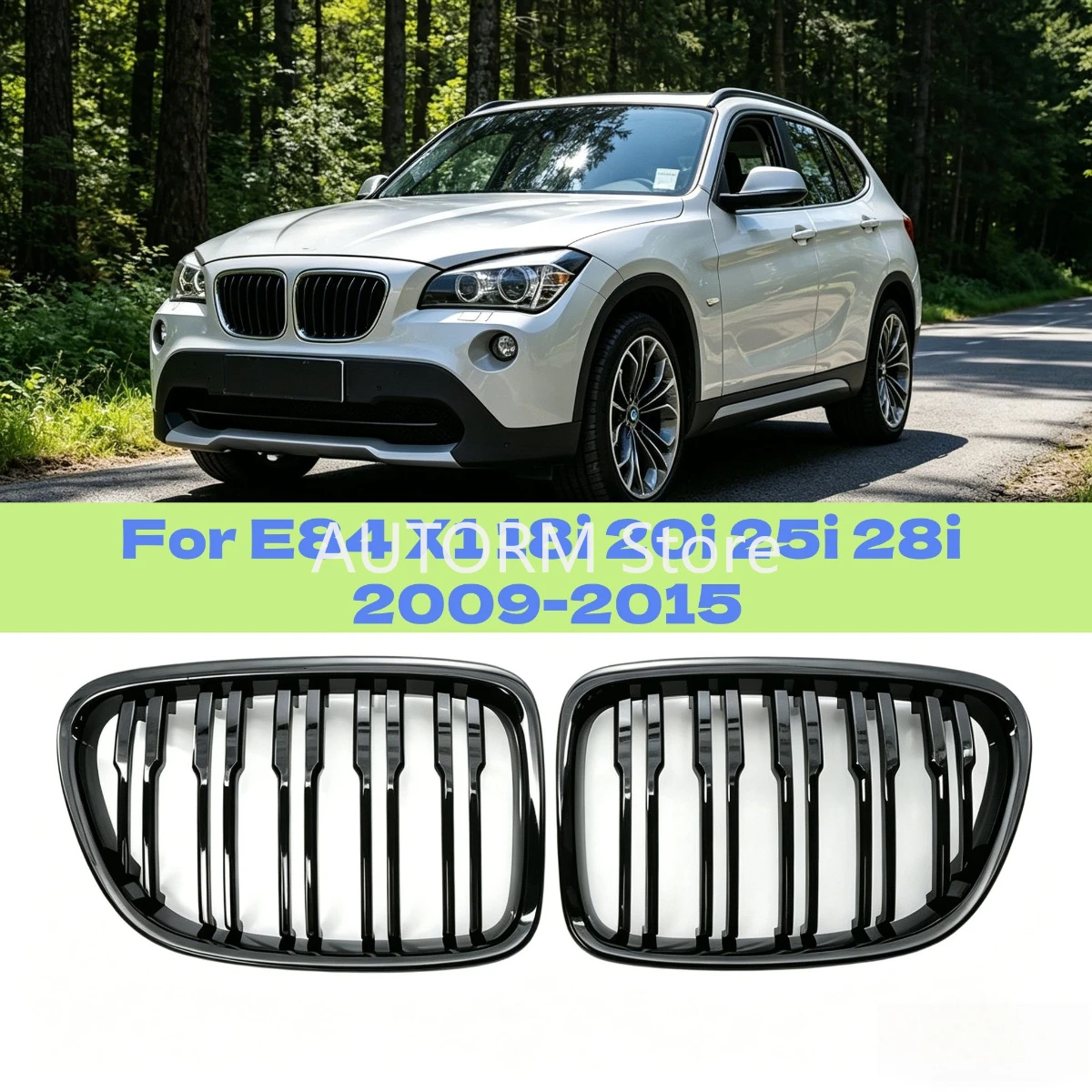 Пара передних решеток радиатора с двойными ламелями для BMW X1 (старая модель E84) 2011-2016, гоночные решетки, артикул 51112993305
Пара передних решеток радиатора с двойными ламелями для BMW X1 (старая модель E84) 2011-2016, гоночные решетки, артикул 51112993305