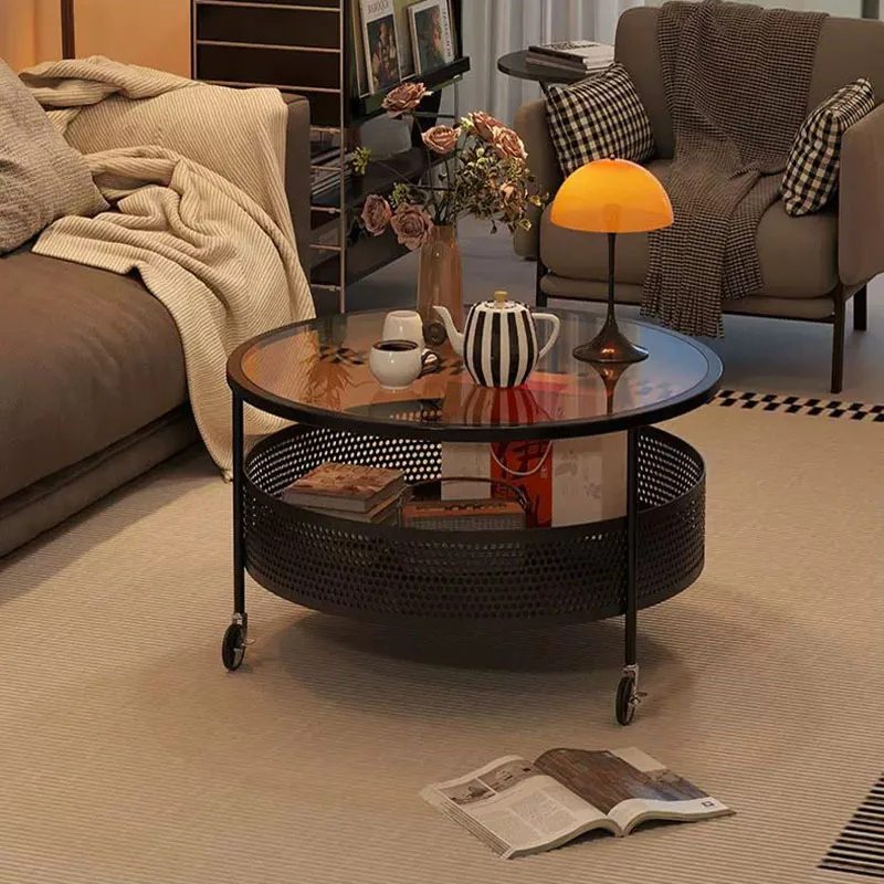 Portable small coffee table, French simple small glass round table, luxury side table sideboard
Portable small coffee table, French simple small glass round table, luxury side table sideboard
