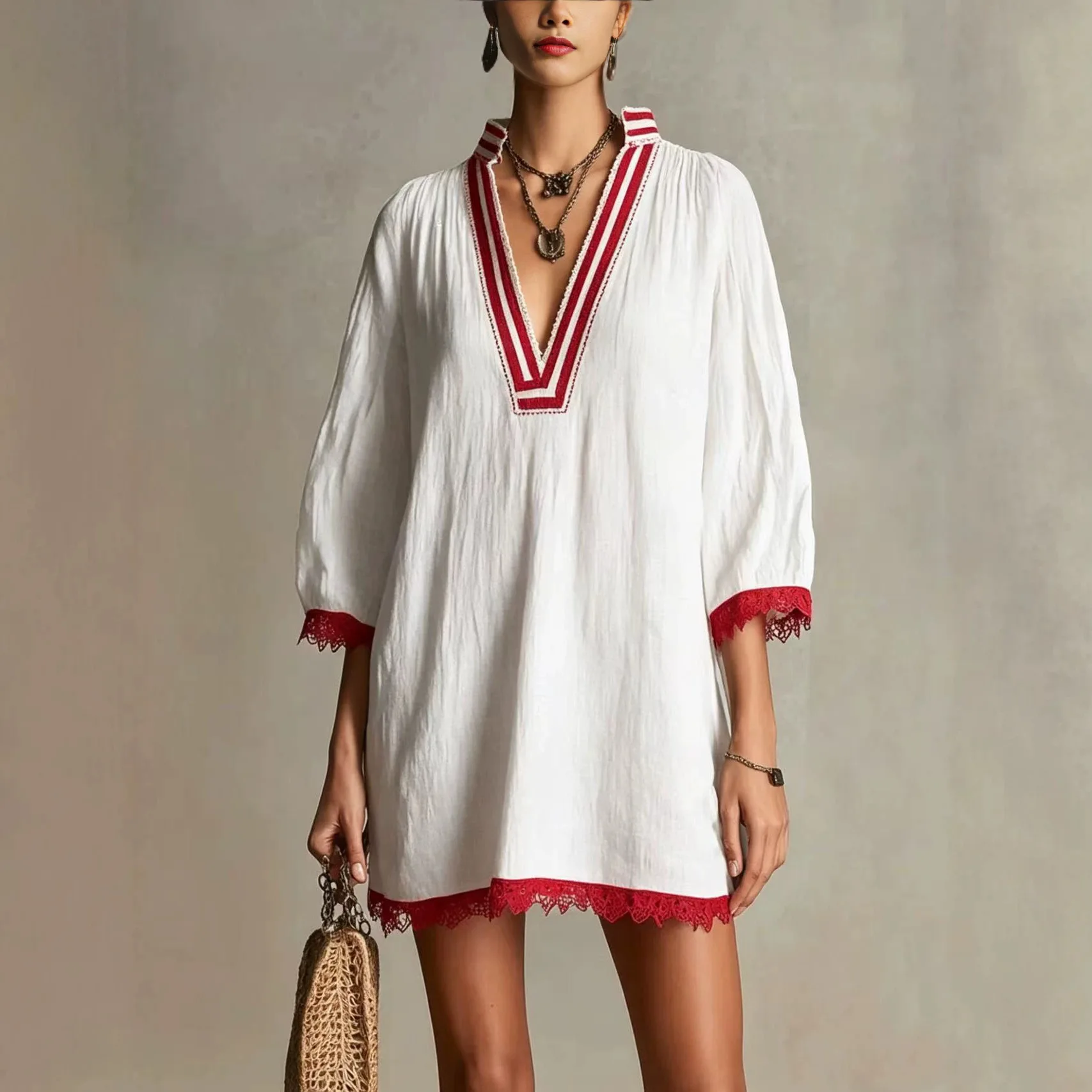 2026 new V-neck loose casual linen cotton dress
2026 new V-neck loose casual linen cotton dress