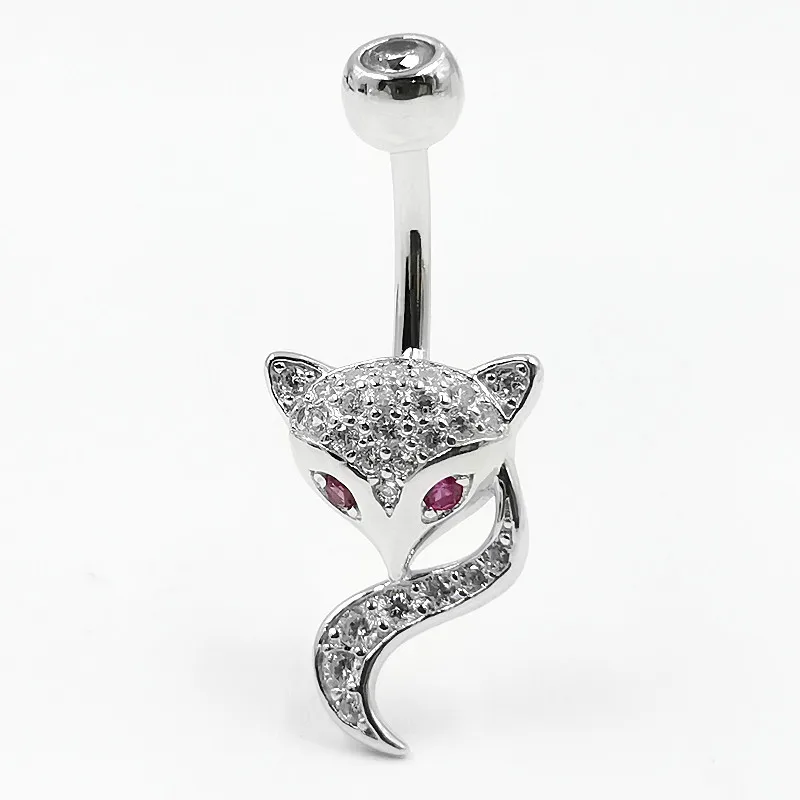Factory Direct S925 Sterling Silver Fox CZ Belly Ring - Cross-border Body Piercing Jewelry
Factory Direct S925 Sterling Silver Fox CZ Belly Ring - Cross-border Body Piercing Jewelry