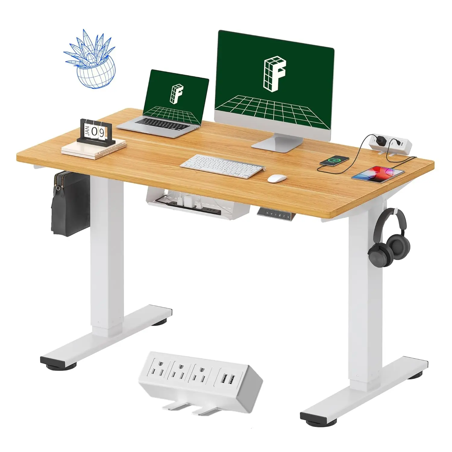 Whole-Piece Standing Desk With Clamp Power Strip, 48 X 24 Electric Stand Up Height Adjustable Desk With Cable, Customized
Whole-Piece Standing Desk With Clamp Power Strip, 48 X 24 Electric Stand Up Height Adjustable Desk With Cable, Customized