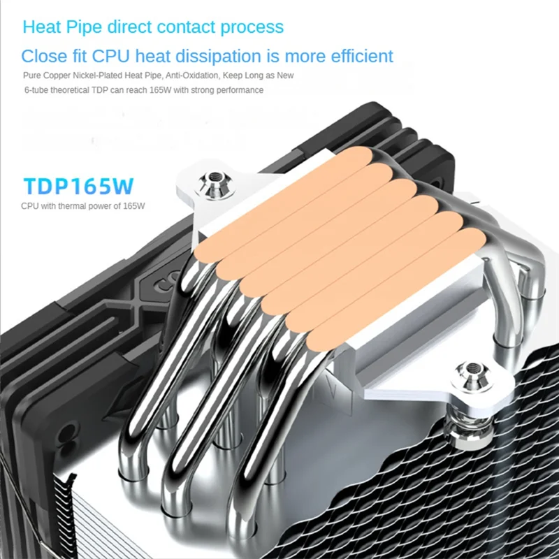 ATP-AS600 CPU Cooler ARGB 6 Heat Pipe CPU Radiator CPU Cooler Fan Hydraulic Bearing PWM for Multi Platform I7,Black
ATP-AS600 CPU Cooler ARGB 6 Heat Pipe CPU Radiator CPU Cooler Fan Hydraulic Bearing PWM for Multi Platform I7,Black