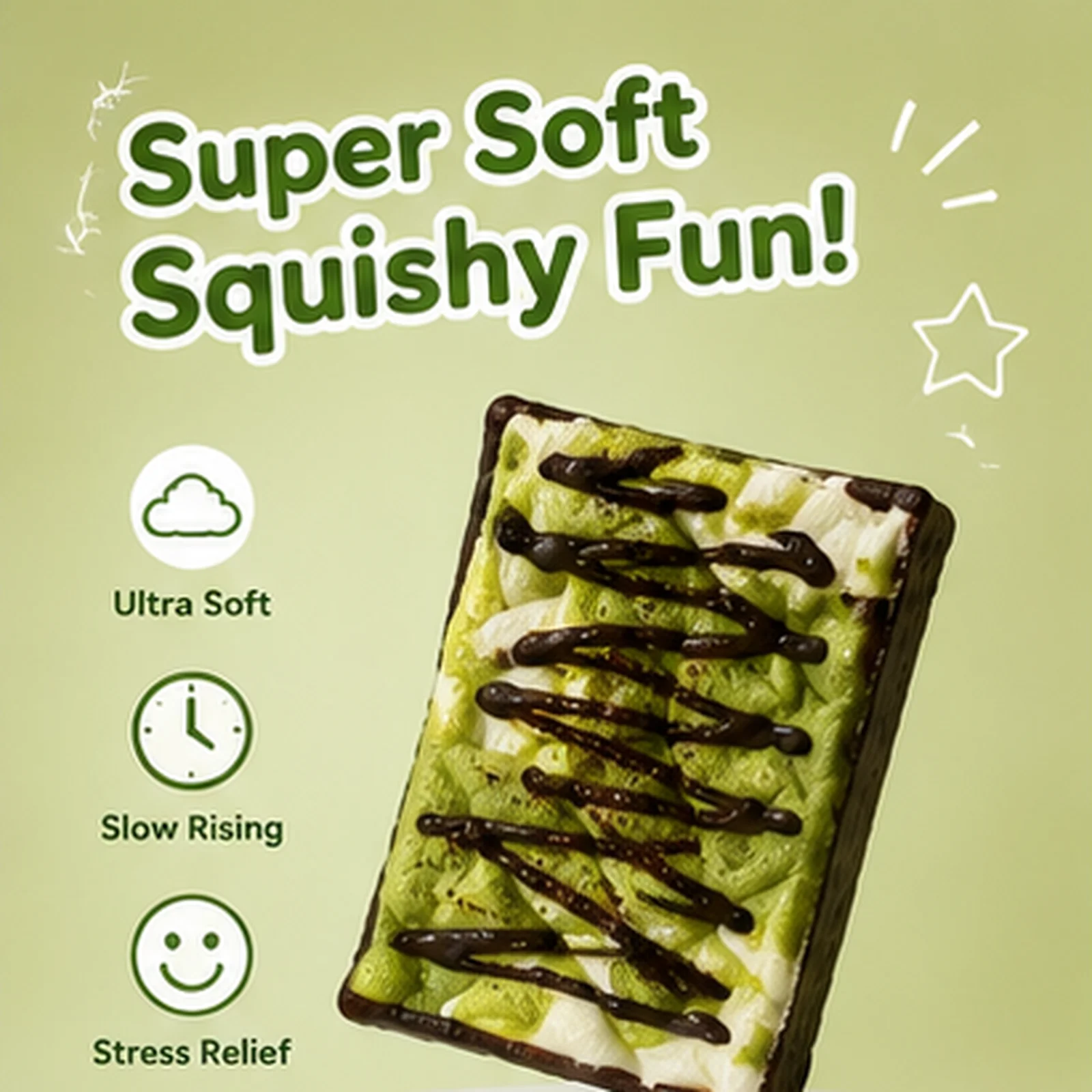 Food Grade Matcha Chocolate Toast Squishy Toy Slow Rising Soft Squeeze Fidget Toy Stress Relief Kids Birthday Gift
Food Grade Matcha Chocolate Toast Squishy Toy Slow Rising Soft Squeeze Fidget Toy Stress Relief Kids Birthday Gift