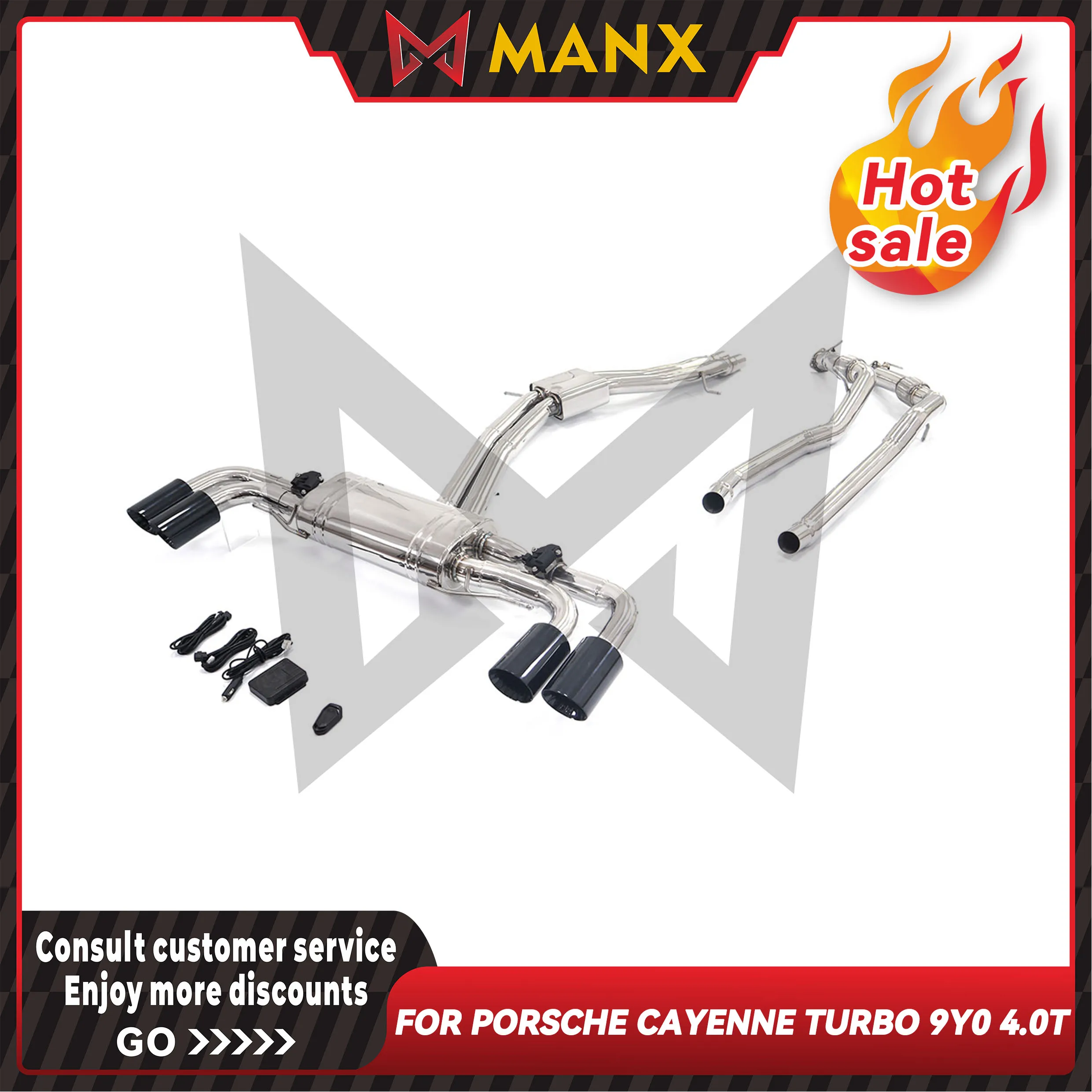 For Porsche Cayenne Turbo 9Y0 4.0T Car Exhaust system Stainless steels Performance Catback Muffler with remote control valve
For Porsche Cayenne Turbo 9Y0 4.0T Car Exhaust system Stainless steels Performance Catback Muffler with remote control valve